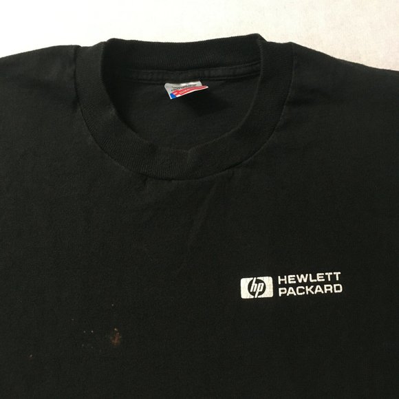 #CC Fruit loom single stitch Hp Hewlett Packard T-Shirt Men's L Think Again - Picture 9 of 12